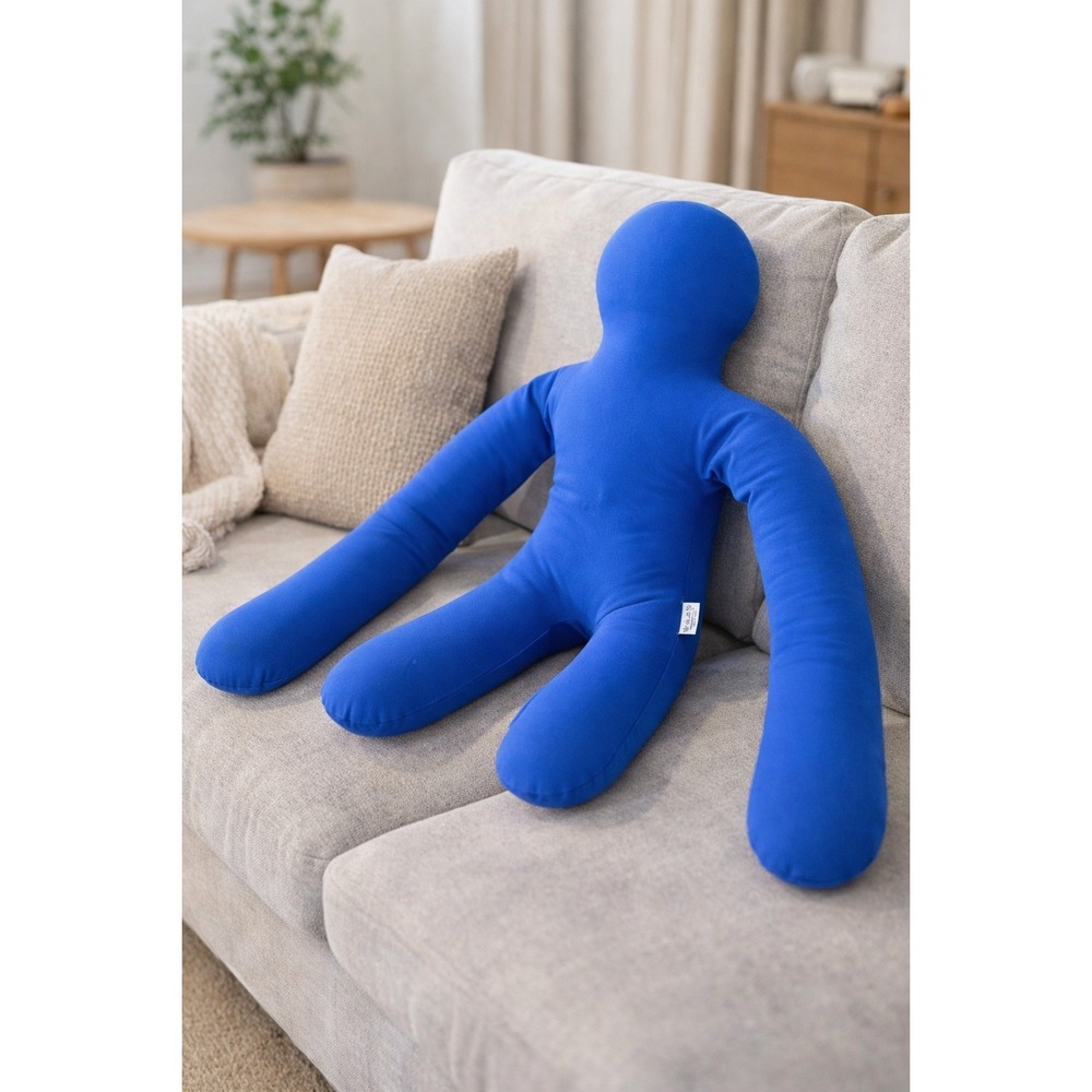 MOGU People Body Pillow Blue Stretch Cushion Japan Comfort Plush Toy